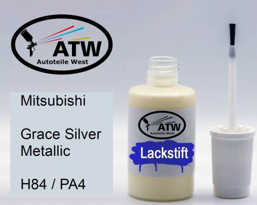 Mitsubishi, Grace Silver Metallic, H84 / PA4: 20ml Lackstift, von ATW Autoteile West.